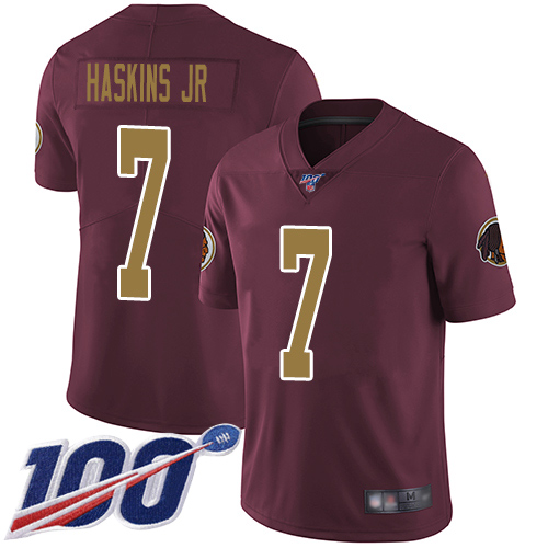 Washington Commanders #7 Dwayne Haskins Jr Burgundy Red Alternate Men's Stitched 100th Season Vapor Limited Jersey Men's