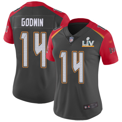 Buccaneers #14 Chris Godwin Gray Women's Super Bowl LV Bound Stitched Limited Inverted Legend Jersey