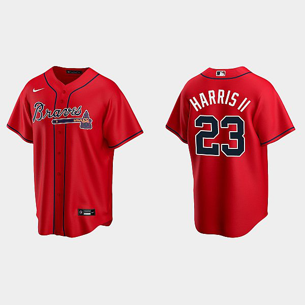 Men's Youth Women's Atlanta Braves #23 Michael Harris II Cool Base Alternate Jersey - Red