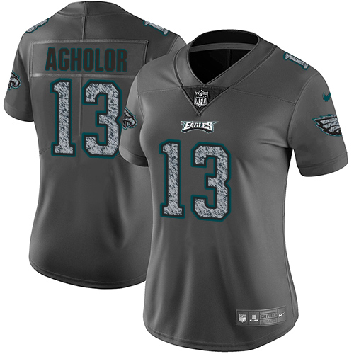 Philadelphia Eagles #13 Nelson Agholor Gray Static Women's Stitched Vapor Untouchable Limited Jersey Womens