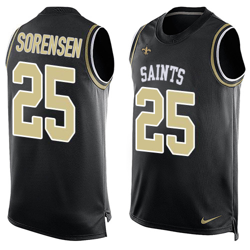 Saints #25 Daniel Sorensen Black Team Color Men's Stitched Limited Tank Top Jersey