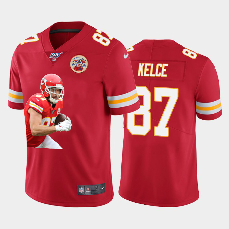 Kansas City Chiefs #87 Travis Kelce Team Hero 1 Vapor Limited 100 Jersey Red