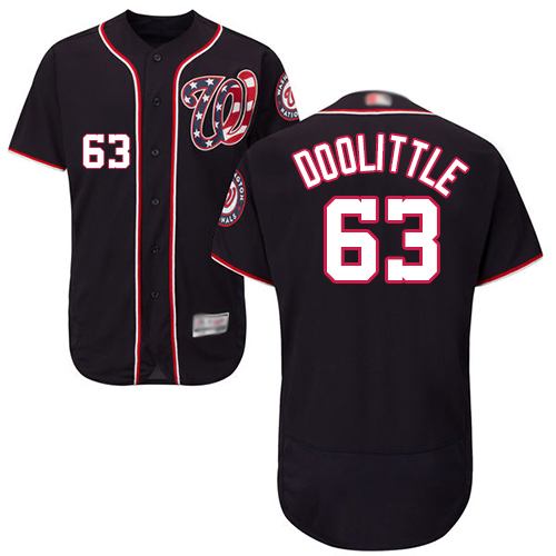 Washington Nationals #63 Sean Doolittle Navy Blue Flexbase Authentic Collection Stitched Jersey Men's