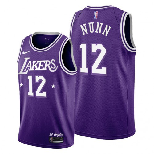 Los Angeles Los Angeles Lakers #12 Kendrick Nunn Mens 2021-22 City Edition Purple Jersey Mens