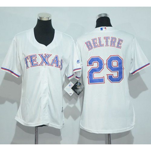 Texas Rangers #29 Adrian Beltre White Women's Home Stitched Jersey Womens