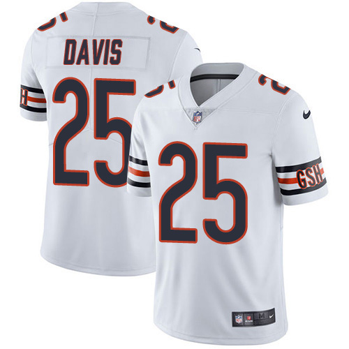Chicago Bears #25 Mike Davis White Men's Stitched Vapor Untouchable Limited Jersey Men's