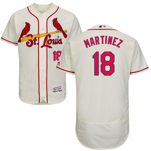 St.Louis Cardinals #18 Carlos Martinez Cream Flexbase Authentic Collection Stitched Jersey Men's
