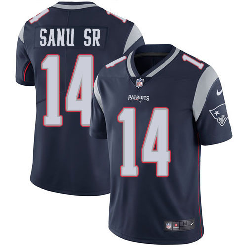 New England Patriots #14 Mohamed Sanu Sr Navy Blue Team Color Men's Stitched Vapor Untouchable Limited Jersey Men's