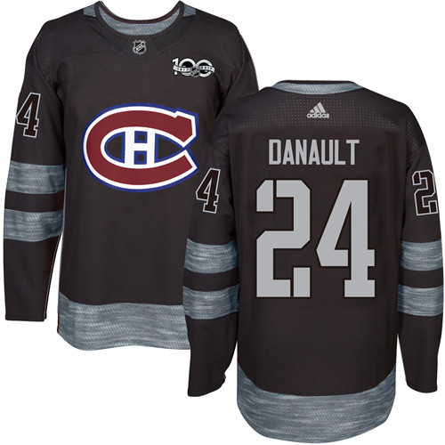 Adidas Montreal Canadiens #24 Phillip Danault Black 1917-2017 100th Anniversary Stitched Jersey Men's