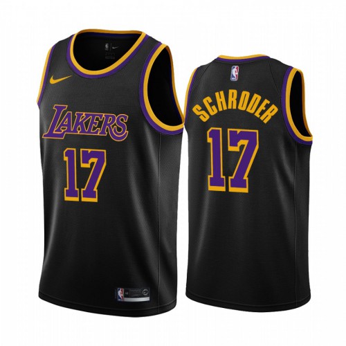 Los Angeles Los Angeles Lakers #17 Dennis Schroder Black Swingman 2020-21 Earned Edition Jersey Mens