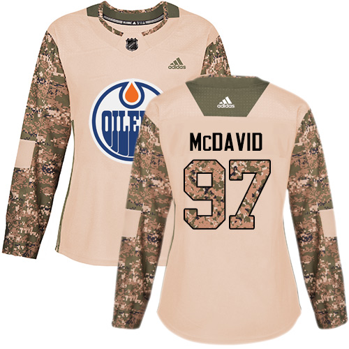 Adidas Edmonton Oilers #97 Connor McDavid Camo Authentic 2017 Veterans Day Women's Stitched Jersey Womens