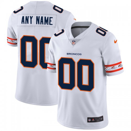 Denver Broncos Custom White Team Logo Vapor Limited Jersey