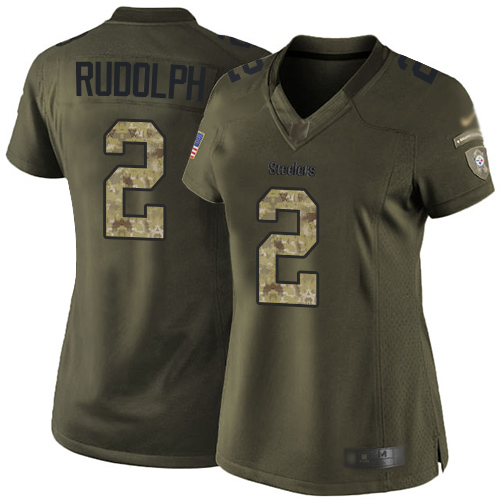 Pittsburgh Steelers #2 Mason Rudolph Green Women's Stitched Limited 2015 Salute to Service Jersey Womens