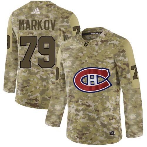 Adidas Montreal Canadiens #79 Andrei Markov Camo Authentic Stitched Jersey Men's