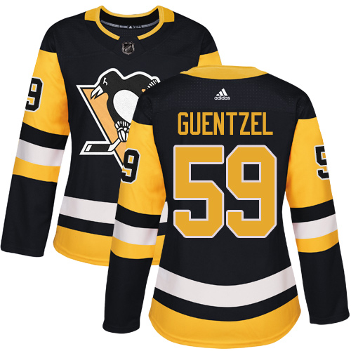 Adidas Pittsburgh Penguins #59 Jake Guentzel Black Home Authentic Women's Stitched Jersey Womens