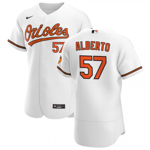 Baltimore Baltimore Orioles #57 Hanser Alberto Men's White Home 2020 Authentic Player Jersey Men's
