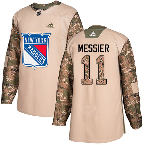 Adidas New York Rangers #11 Mark Messier Camo Authentic 2017 Veterans Day Stitched Youth Jersey Youth