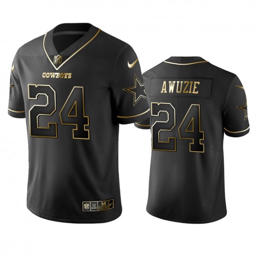 Dallas Cowboys #24 Chidobe Awuzie Black Golden Limited Edition Stitched Jersey Men's