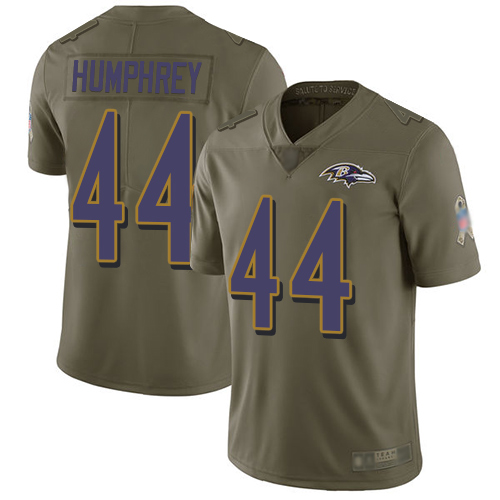 Ravens #44 Marlon Humphrey Olive Men's Stitched Limited 2017 Salute To Service Jersey