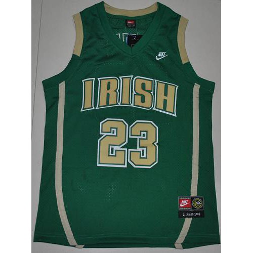 Los Angeles Lakers #23 LeBron James Green Irish High School Stitched Jersey Mens