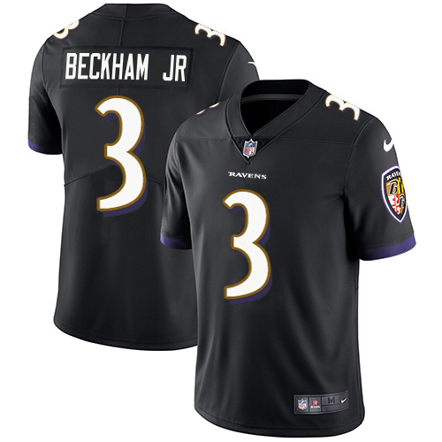 Ravens #3 Odell Beckham Jr. Black Alternate Men's Stitched Vapor Untouchable Limited Jersey