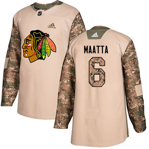 Adidas Chicago Blackhawks #6 Olli Maatta Camo Authentic 2017 Veterans Day Stitched Jersey Men's