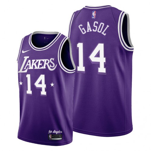 Los Angeles Los Angeles Lakers #14 Marc Gasol Mens 2021-22 City Edition Purple Jersey Mens