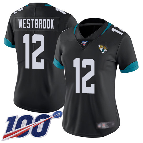 Jacksonville Jaguars #12 Dede Westbrook Black Team Color Women's Stitched 100th Season Vapor Limited Jersey Womens