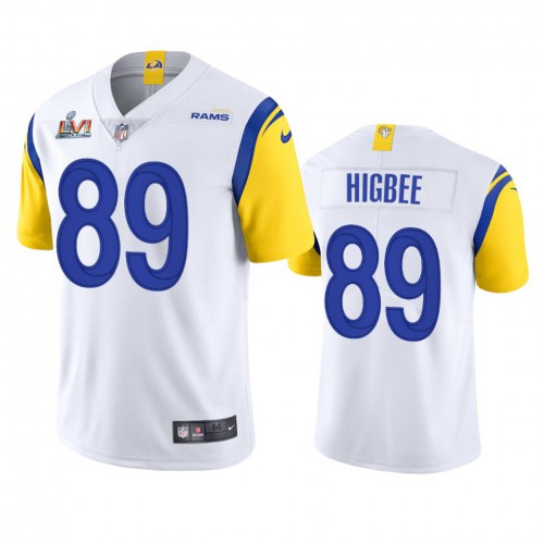 Los Angeles Los Angeles Rams #89 Tyler Higbee Men's Super Bowl LVI Patch Alternate Vapor Limited Jersey - White Men's
