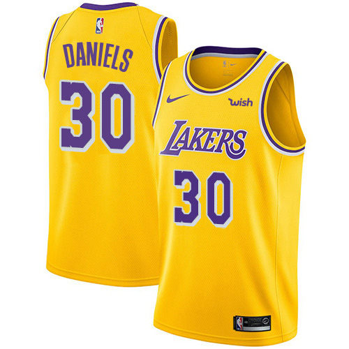 Los Angeles Lakers #30 Troy Daniels Gold Swingman Icon Edition Jersey Mens