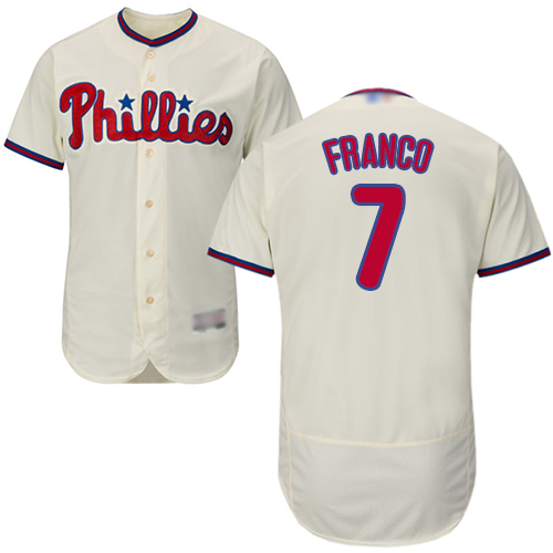 Philadelphia Phillies #7 Maikel Franco Cream Flexbase Authentic Collection Stitched Jersey Men's