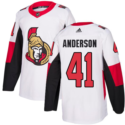 Adidas Ottawa Senators #41 Craig Anderson White Road Authentic Stitched Youth Jersey Youth
