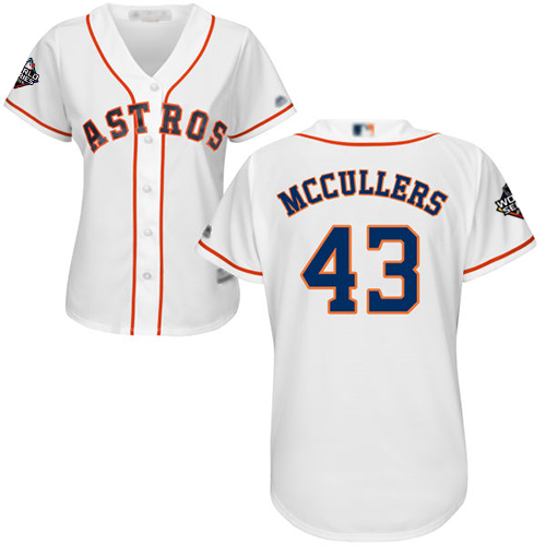 Houston Astros #43 Lance McCullers White Home 2019 World Series Bound Women's Stitched Jersey Womens