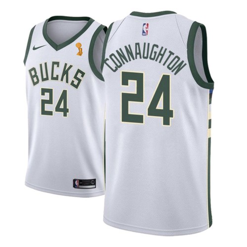 Milwaukee Bucks #24 Pat Connaughton 2021 Finals Champions Swingman Association Edition Jersey White Mens