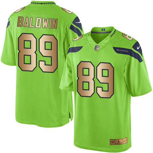Seattle Seahawks #89 Doug Baldwin Green Men's Stitched Limited Gold Rush Jersey Men's