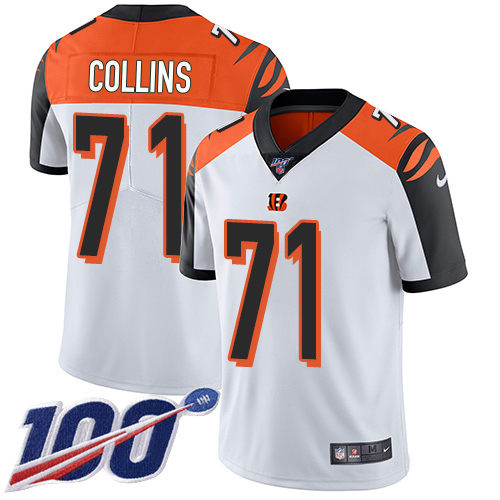 Bengals #71 La'el Collins White Men's Stitched 100th Season Vapor Untouchable Limited Jersey