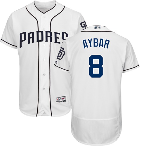 San Diego Padres #8 Erick Aybar White Flexbase Authentic Collection Stitched Jersey Men's