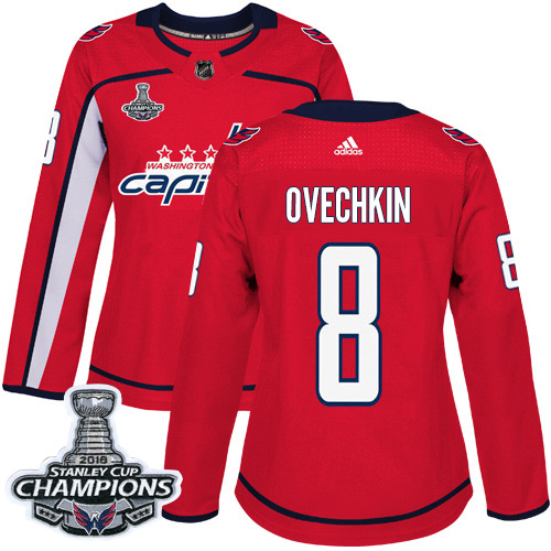 Adidas Washington Capitals #8 Alex Ovechkin Red Home Authentic Stanley Cup Final Champions Women's Stitched Jersey Womens