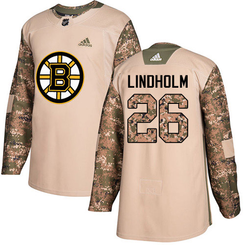 Adidas Boston Bruins #26 Par Lindholm Camo Authentic 2017 Veterans Day Stitched Jersey Men's