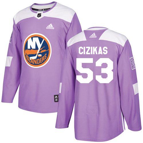 Adidas New York Islanders #53 Casey Cizikas Purple Authentic Fights Cancer Stitched Jersey Men's