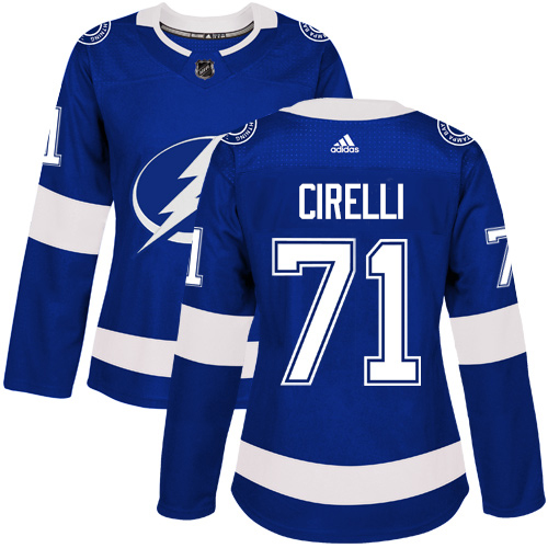 Adidas Tampa Bay Lightning #71 Anthony Cirelli Blue Home Authentic Women's Stitched Jersey Womens