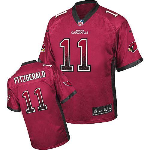 Cardinals #11 Larry Fitzgerald Red Team Color Men's Stitched Elite Drift Fashion Jersey