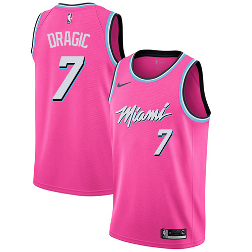 Miami Heat #7 Goran Dragic Pink Swingman Earned Edition Jersey Mens