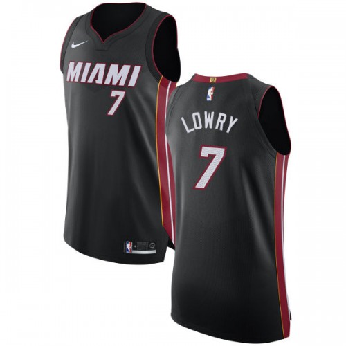 Miami Heat #7 Kyle Lowry Womens Black Authentic Icon Edition Jersey Womens