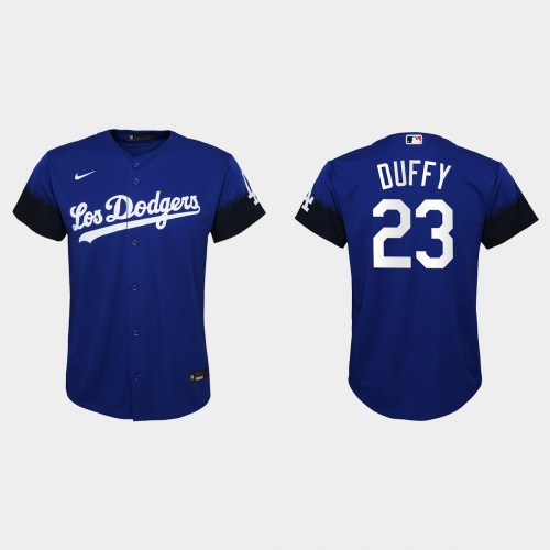 Los Angeles Los Angeles Dodgers #23 Danny Duffy Youth 2021 City Connect Jersey Royal Youth