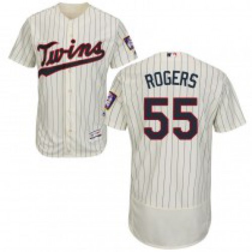Minnesota Twins #55 Taylor Rogers Cream Strip Flexbase Authentic Collection Stitched Jersey Men's