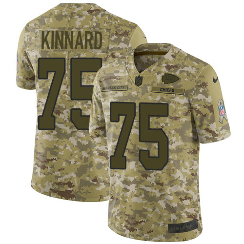 Chiefs #75 Darian Kinnard Camo Men's Stitched Limited 2018 Salute To Service Jersey