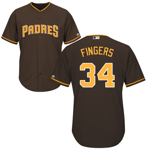 San Diego Padres #34 Rollie Fingers Brown Cool Base Stitched Youth Jersey Youth