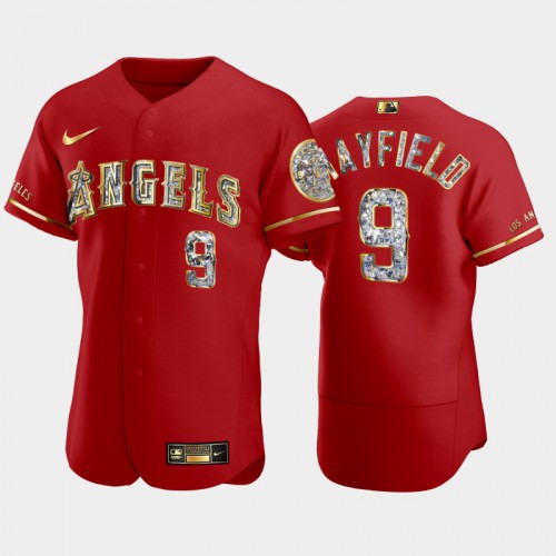 Los Angeles Los Angeles Angels #9 Jack Mayfield Men's Diamond Edition Jersey - Red Men's