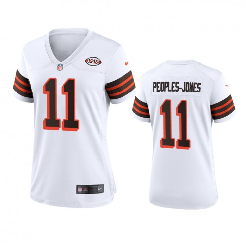 Women Cleveland Browns #11 Donovan Peoples-Jones 1946 Collection Alternate Game Limited Jersey - White Womens